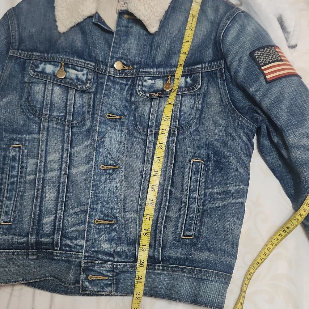 Polo Ralph Lauren Denim Sherpa Lined Trucker Jacket Size Small - Picture 11 of 15